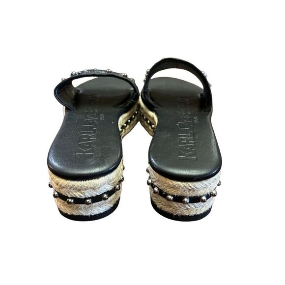Karl Lagerfeld NWT Kamara Pearl Embellished Slip on Rope platform Size 7 - Picture 5 of 6